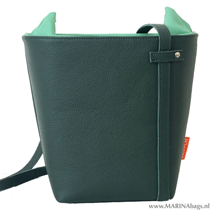 bijzondere groene tas, handgemaakte groene tas