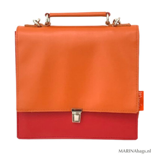 oranje-rood schoudertas